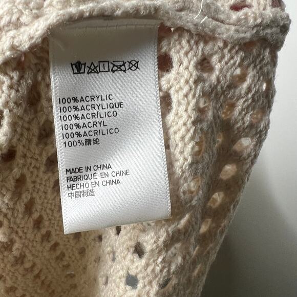 Urban Outfitters Beige Open Knit Midi Cover Up Dress Size XS - Picture 5 of 8